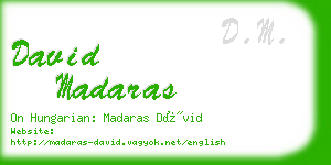 david madaras business card